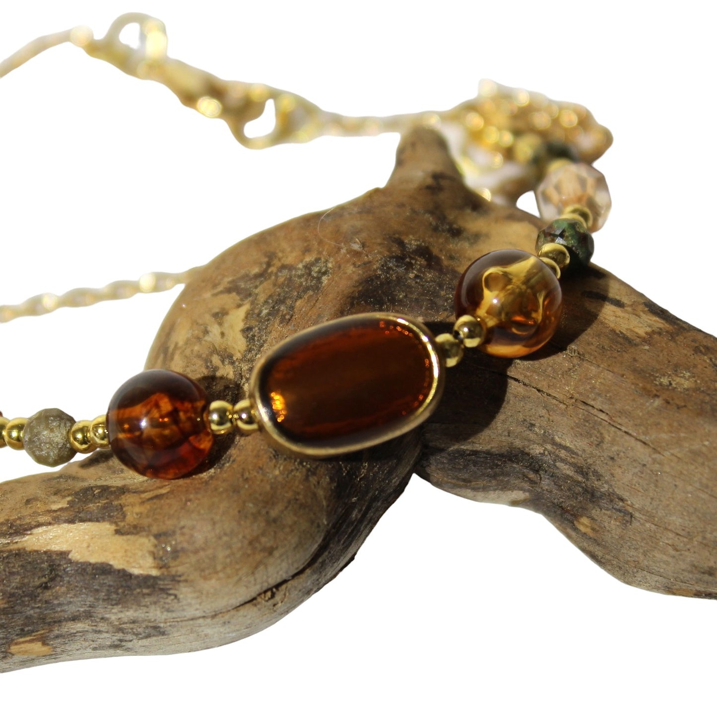 Earth toned double layer Anklet 22A0012