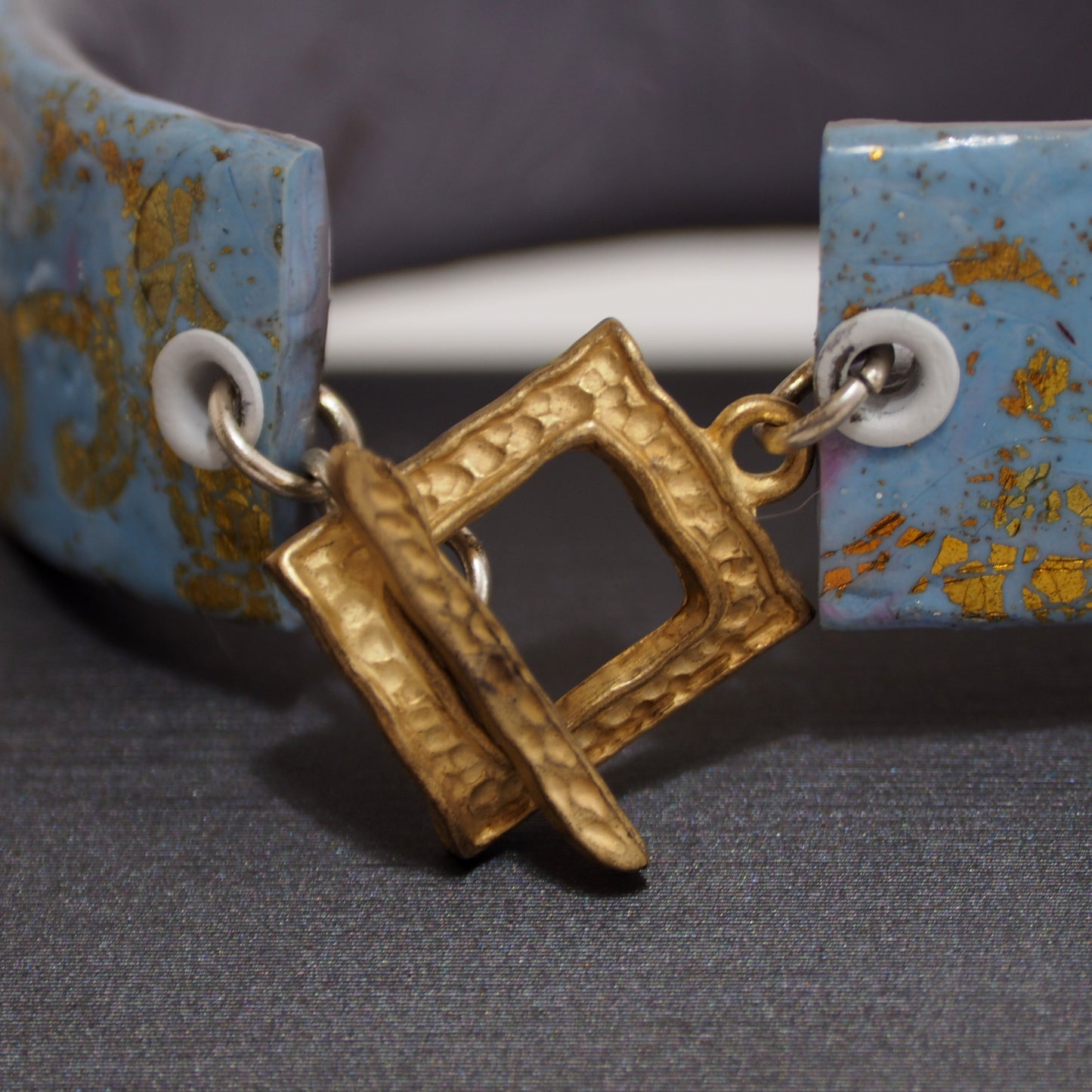 Light Blue Polymer Clay Bracelet B200001