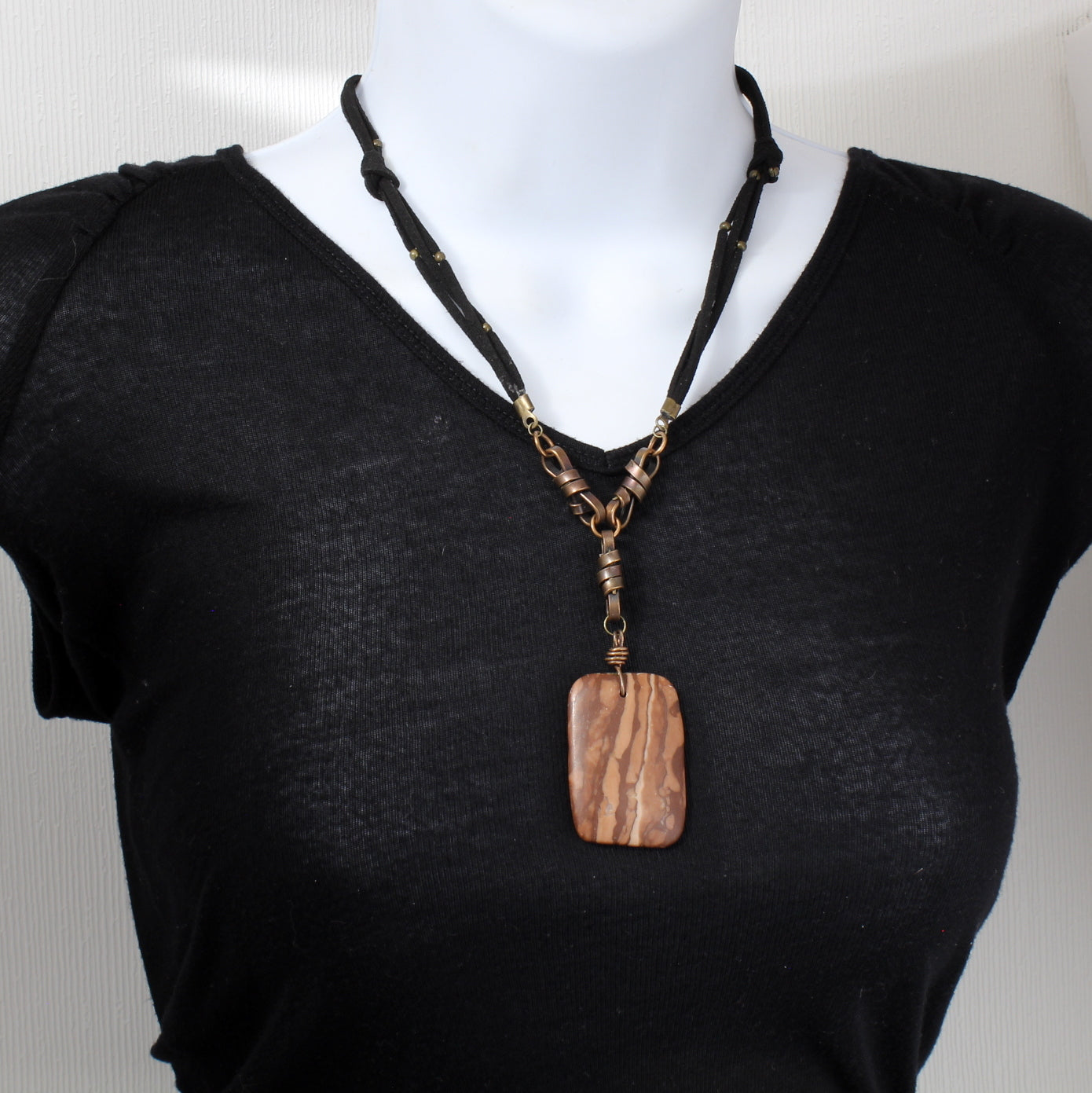 Zebra Jasper Stone Necklace N210204
