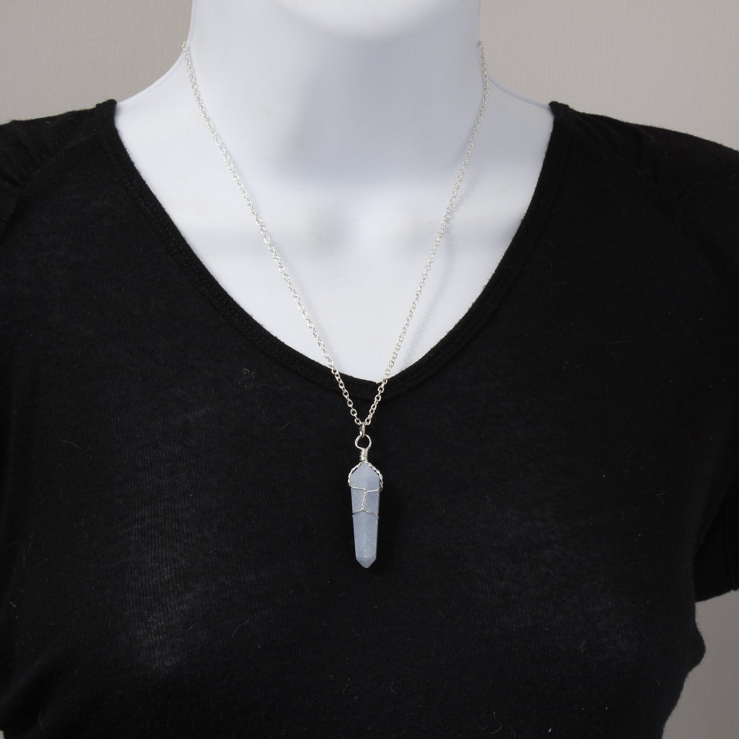 Blue Quartz Angelite Necklace N210226