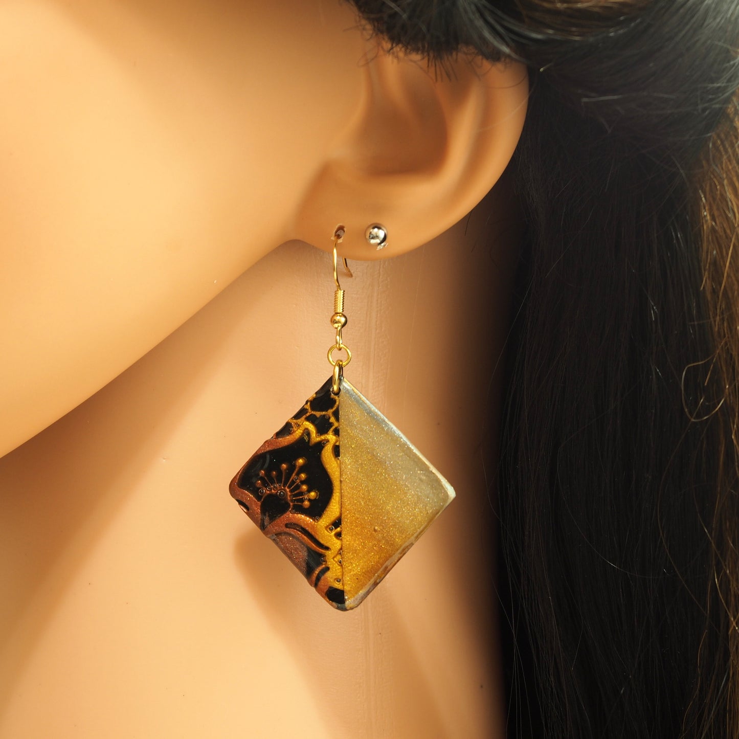 Lace on Square Earrings E220145