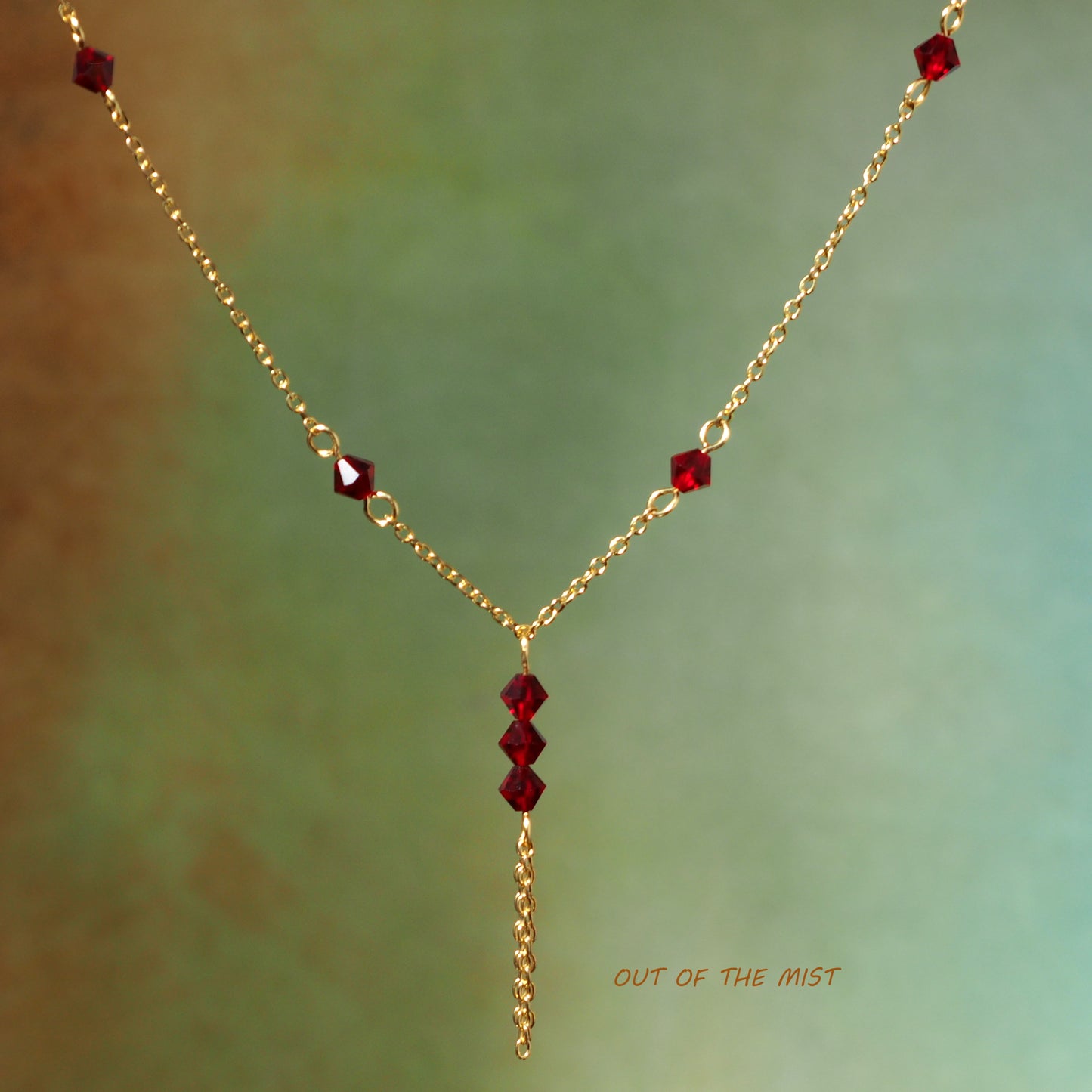 Red Czech Crystal Necklace N220044