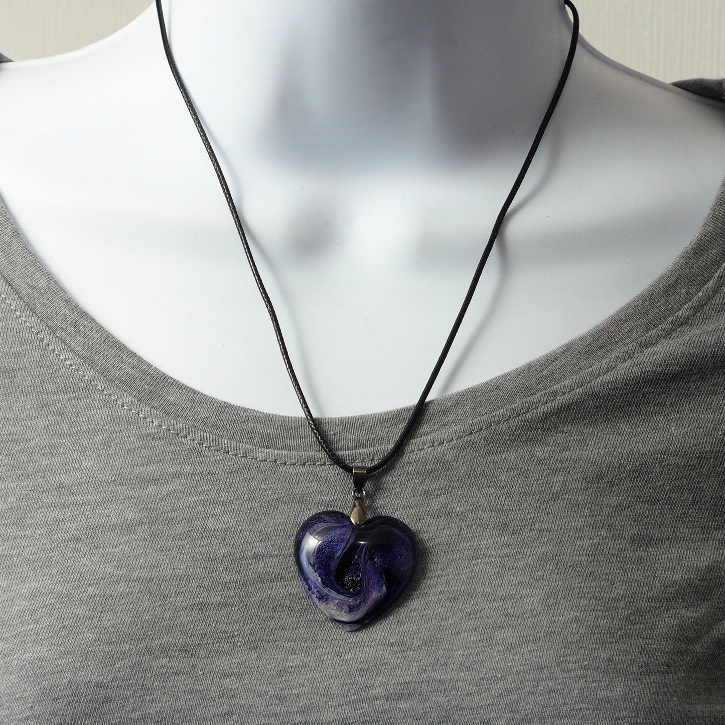 Purple Swirl Heart Necklace N220196