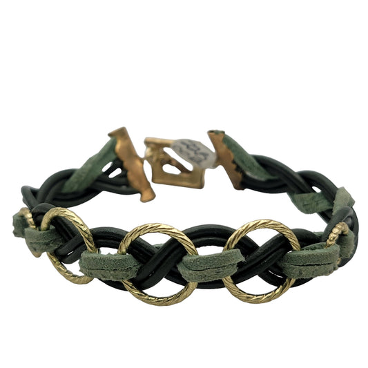 Green Leather Bracelet B220012