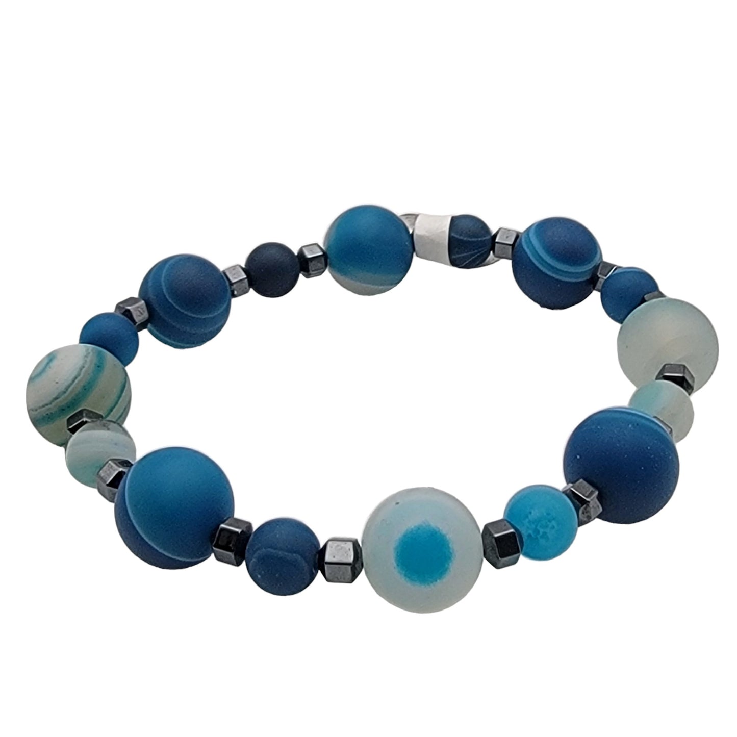 Blue Stone Beaded Bracelet B220002