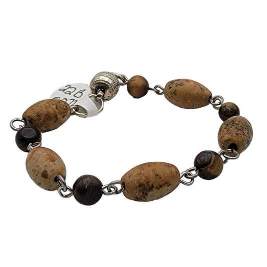 Jasper and Tigers Eye Stone Bracelet B220022