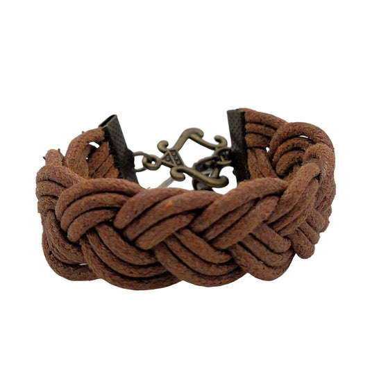 Tan Leather Braided Bracelet B210017