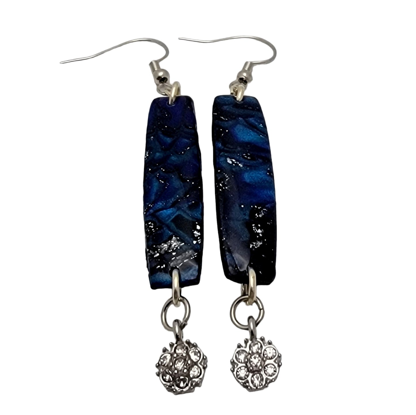 Black and Blue Bar Earrings E220180