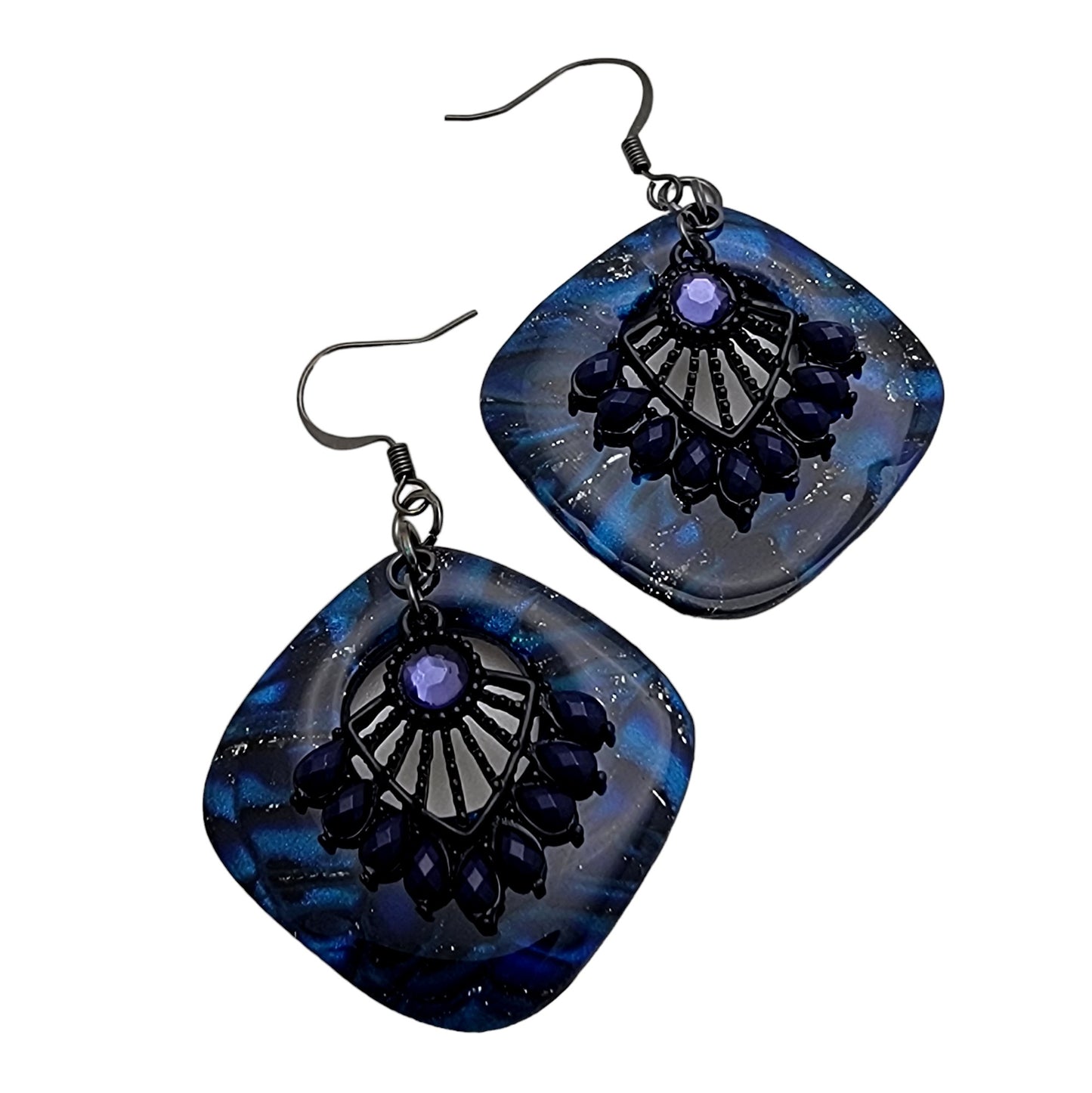 Black Fan Earrings E220155