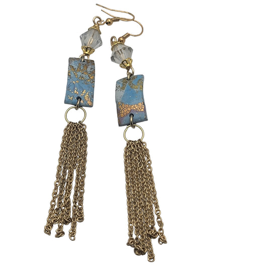 Abstract  Crystal with Chain Earrings 20E0028