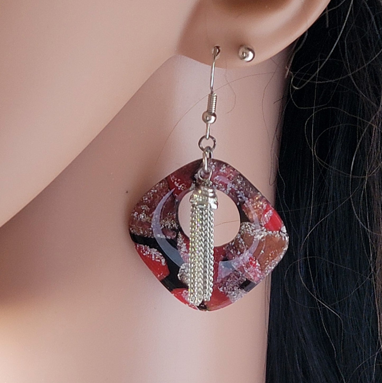 MOSIC RED AND BLACK EARRINGS 22E0190