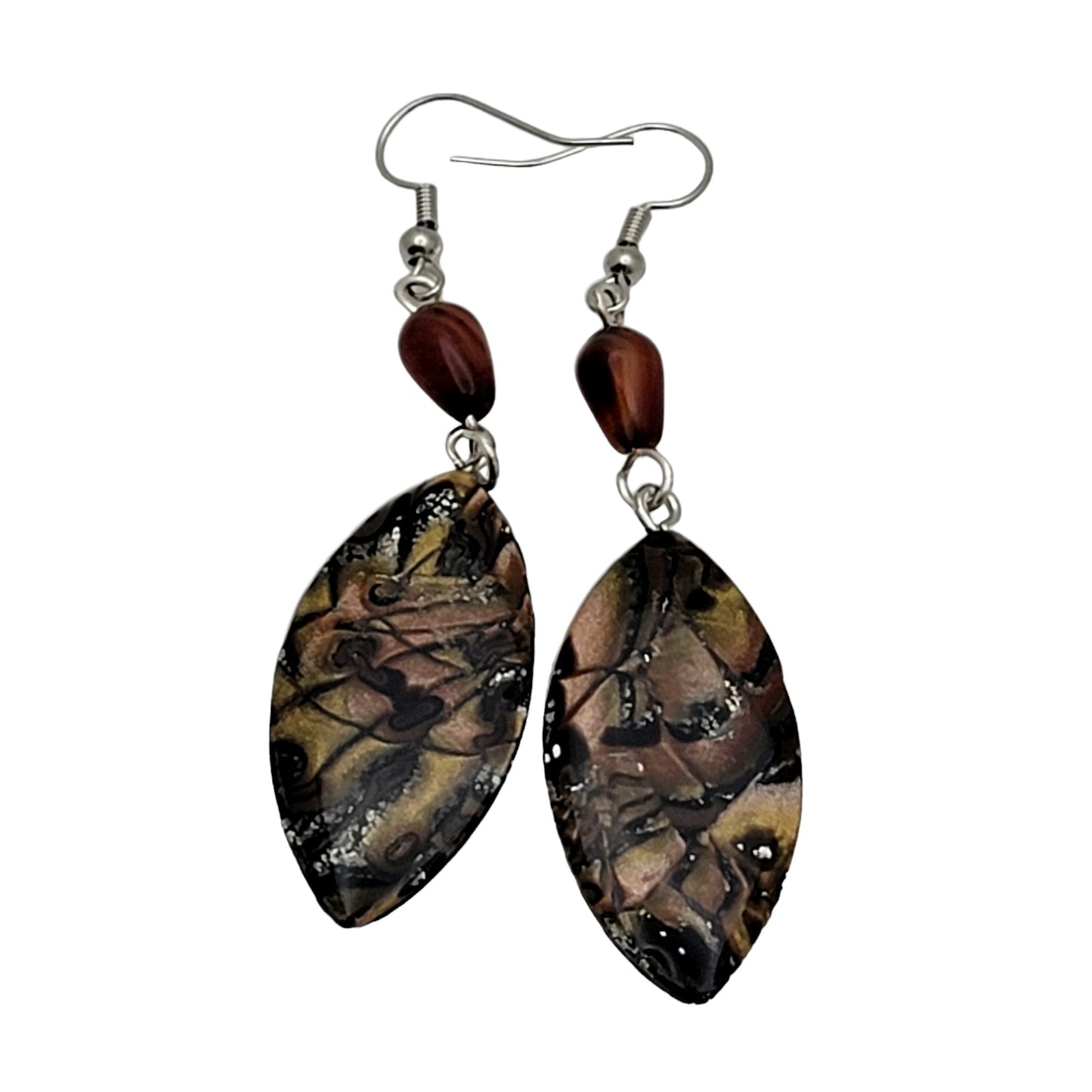 Mokume-Gane Butterfly Motif Earrings 22E0211