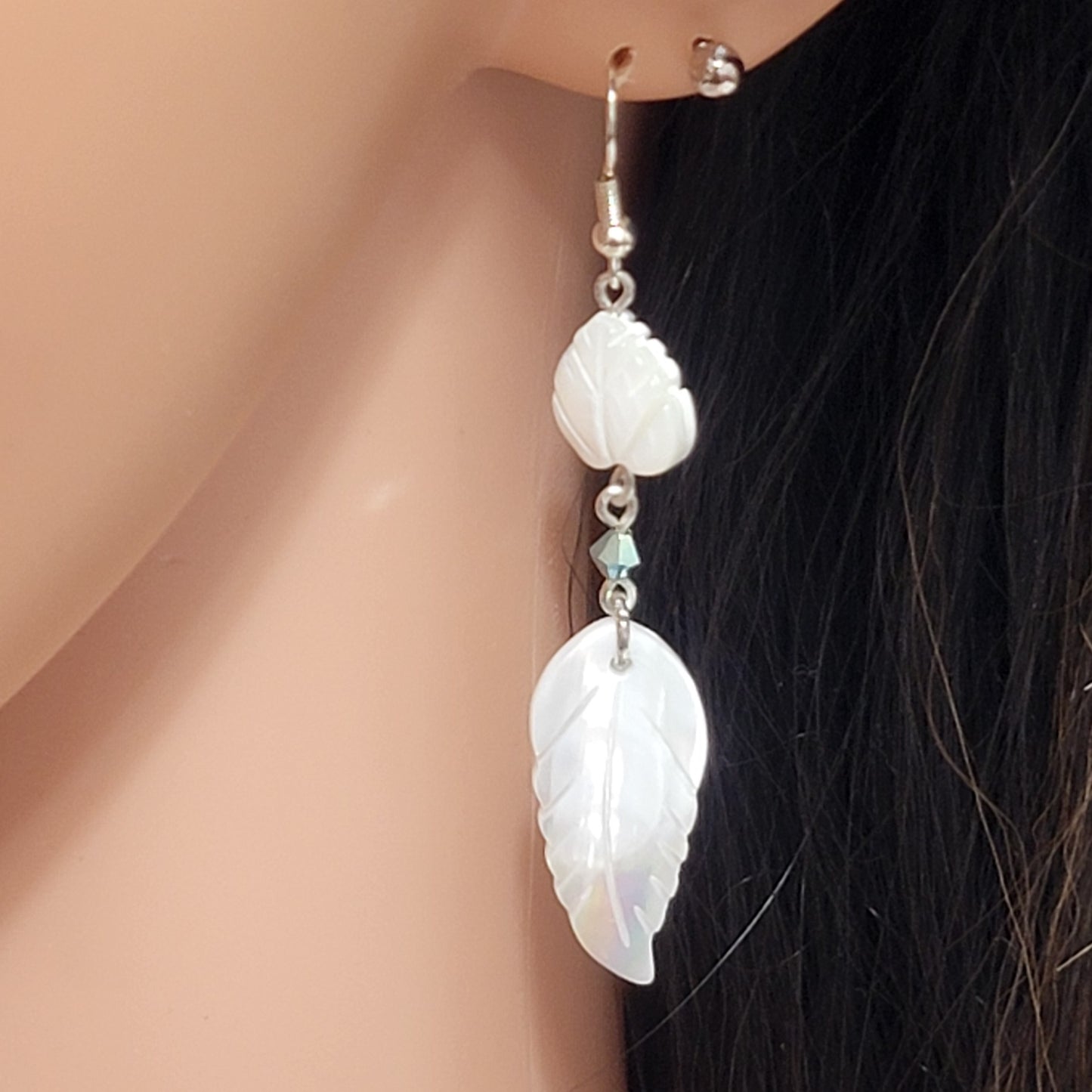 Mother Of Pearl Leaf Earrings 23E0030