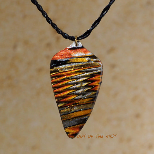 Multi-Colored Zig Zag Polymer Clay Necklace N200051