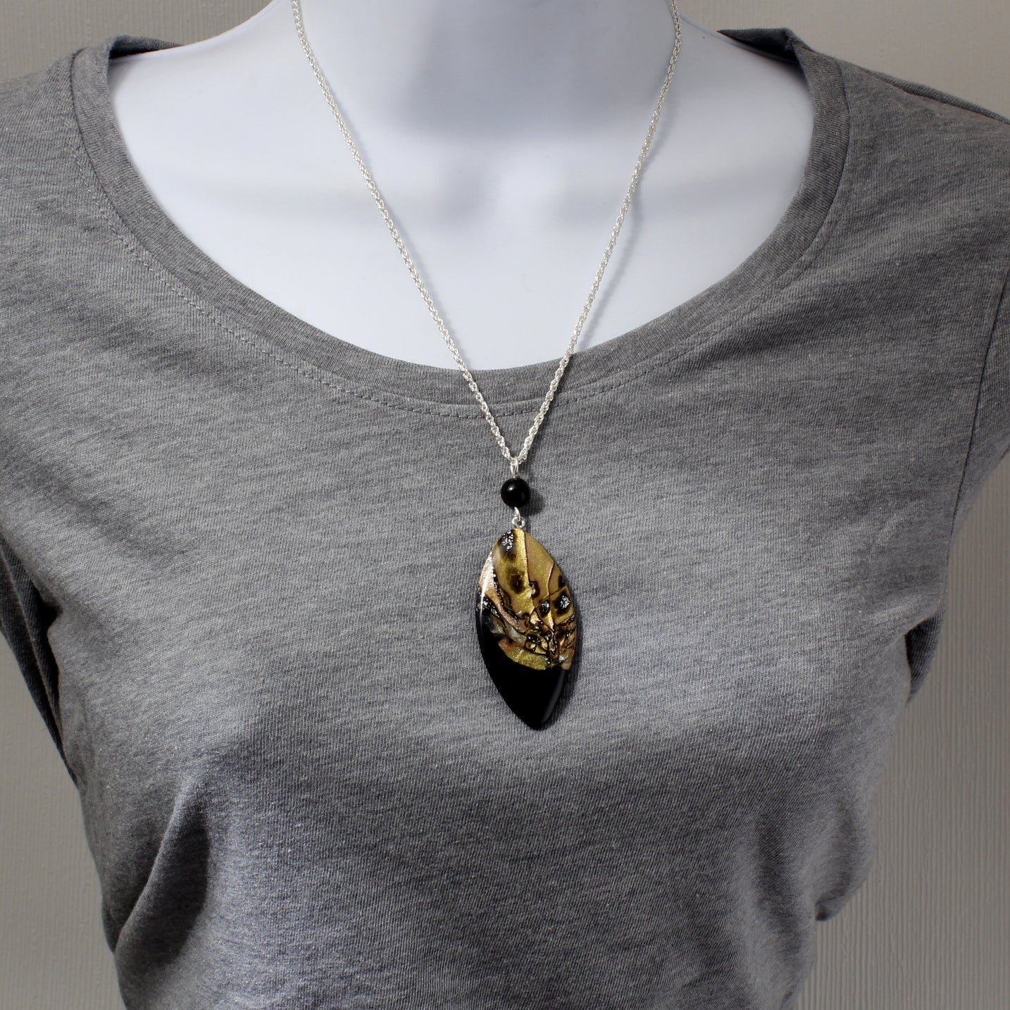 Butterfly Mokume-Gane Polymer Clay Necklace N210007