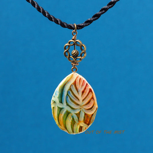 Faux Batik Polymer Clay Necklace N210034