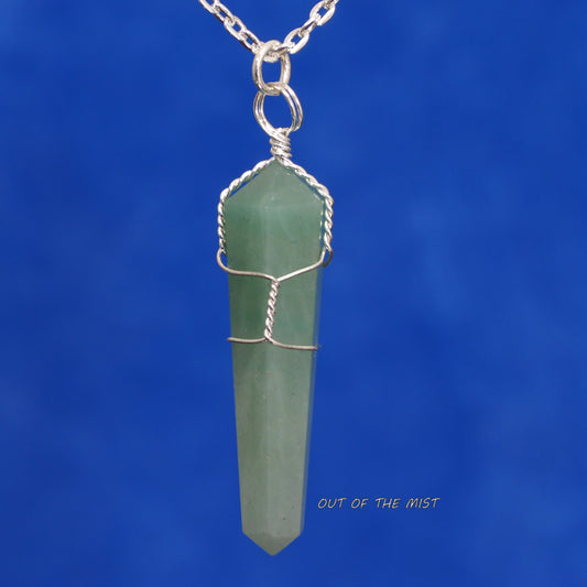 Wire Wrapped Green Aventurine Necklace N210113