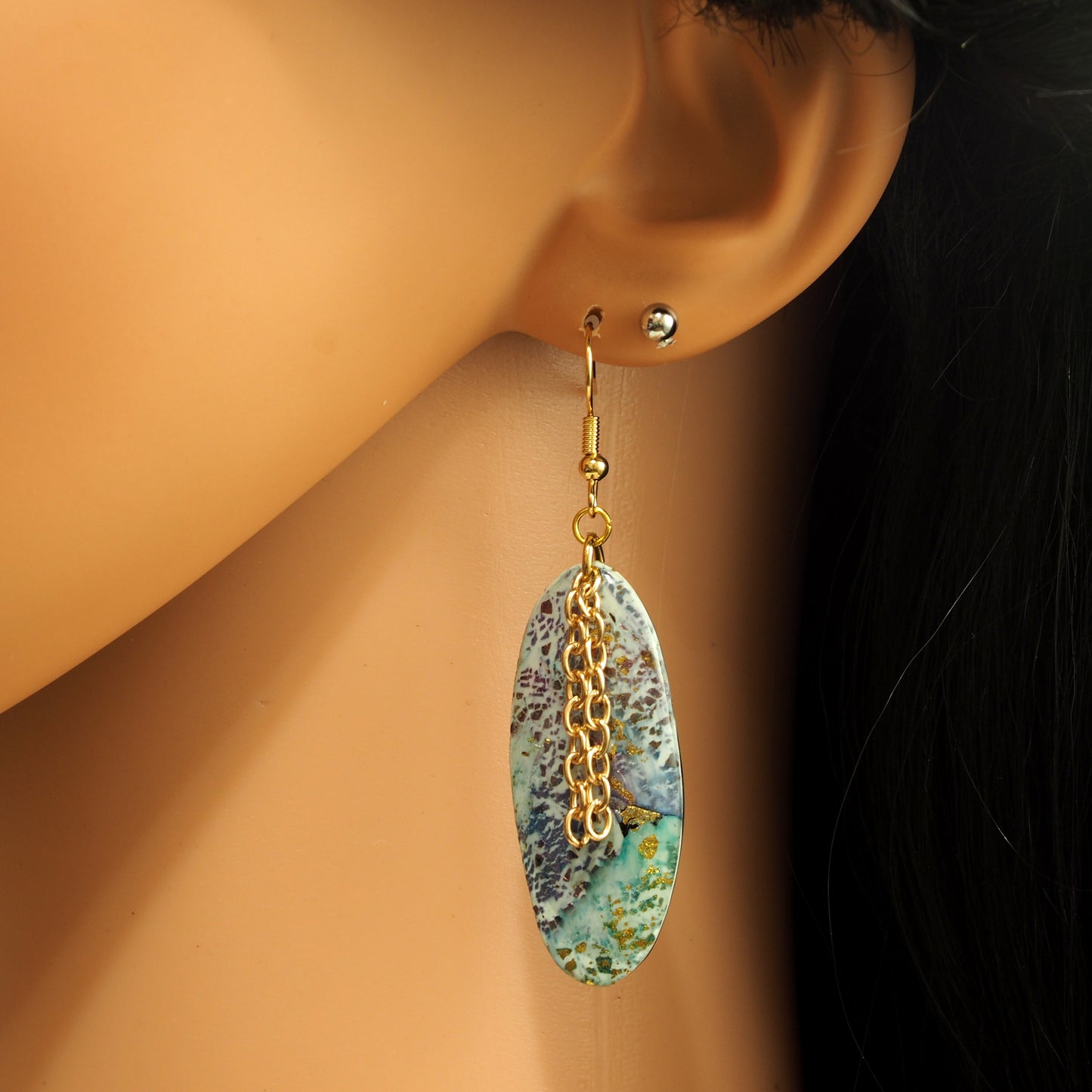 Multi-Color Oval Earrings E220138